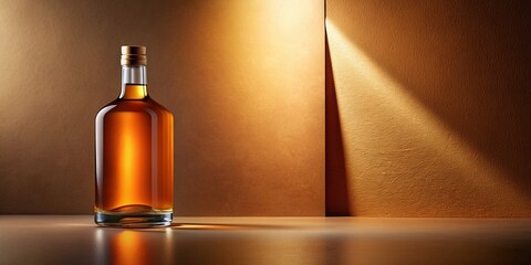 Premium Alcohol Bottle Mockup: Burnt Orange & Terracotta Gradient Paper Background