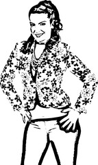 Beautiful fashion model in elegant jacket