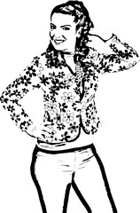 Attractive model woman in spring clothing