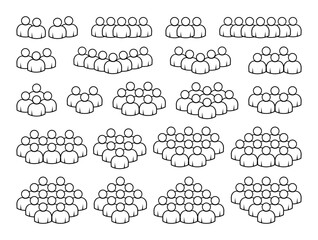 Zestaw ikon ludzi. Symbol tłumu. © robert6666