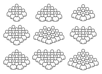 Zestaw ikon ludzi. Symbol tłumu. © robert6666