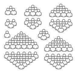 Zestaw ikon ludzi. Symbol tłumu.