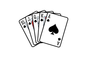 Royal Flush of Spades Playing Cards king
