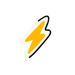 Stickers éclair jaune en style bande dessinée