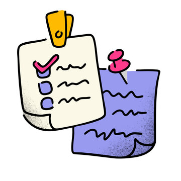 Liste de t&acirc;ches avec &eacute;pingles et post-it