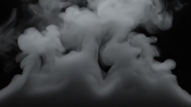 Abstract rising smoke wall on pure black background. Monochrome grayscale plumes with no discernible source, endlessly rising in a rhythmic flow. Smooth, meditative motion.