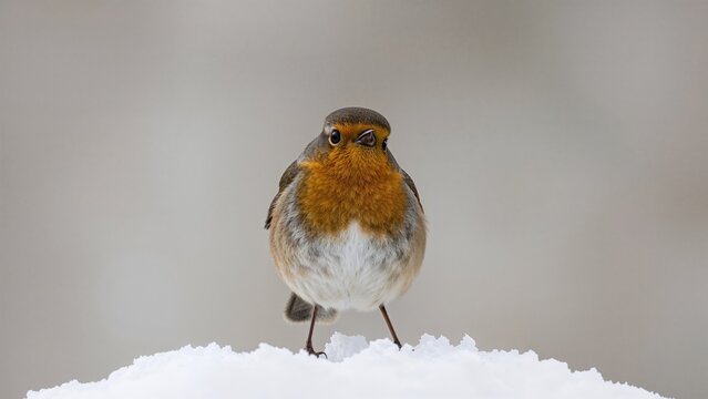 Erithacus rubecula, a tiny passerine bird that feeds on insects, is widely recognized for its bright red breast and melodious song.