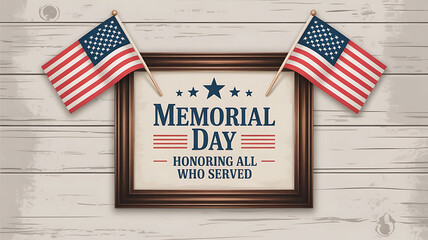 Fototapeta premium Memorial Day Celebration with American Flags Honoring Those Who Served Nation Holiday Remembrance