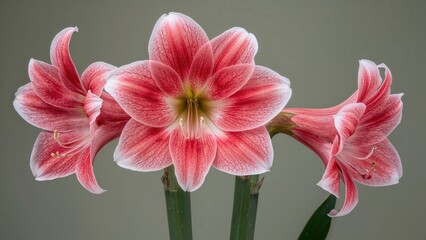 The pink amaryllis blooms are stunning