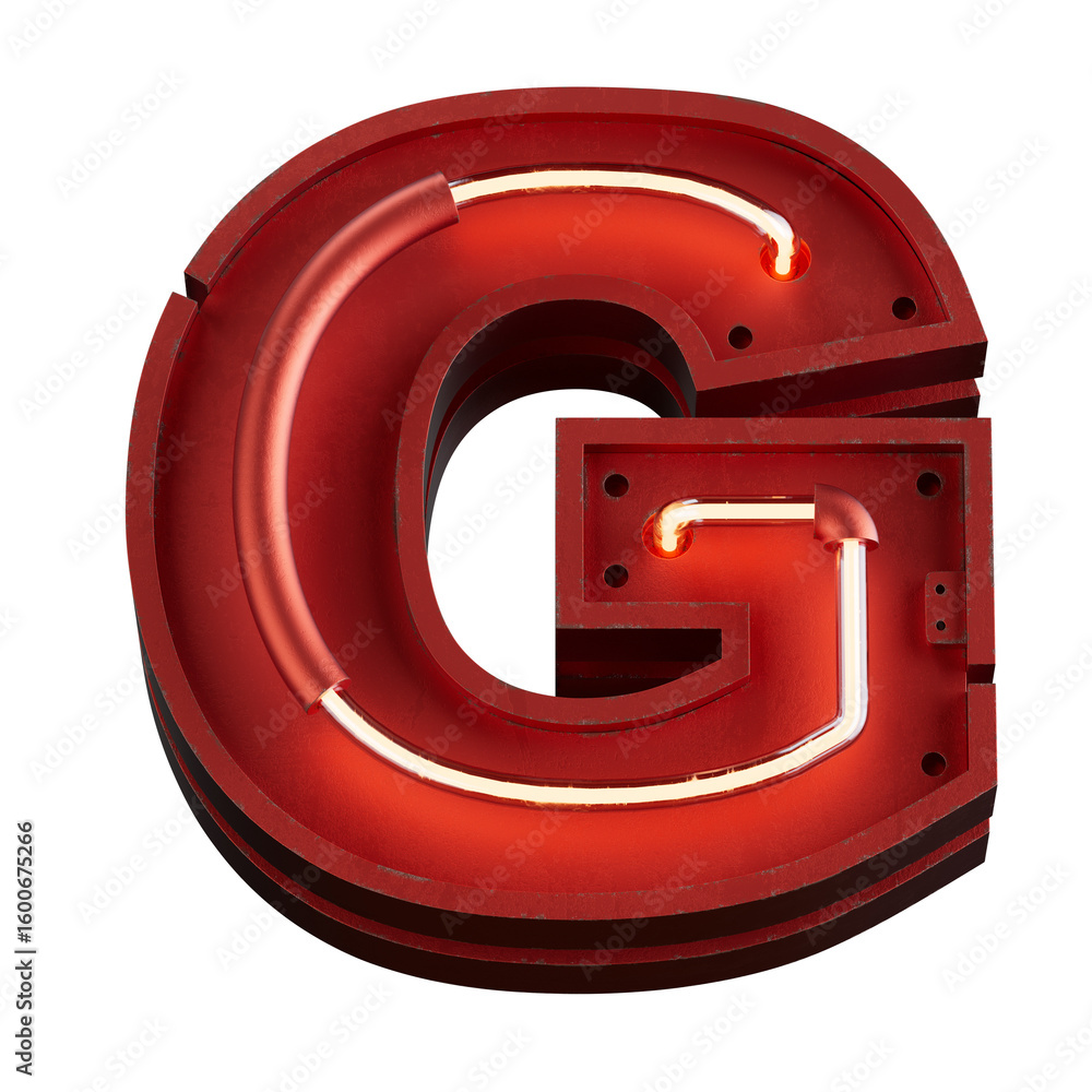 Poster bright neon font with fluorescent tubes.metallic futuristic cyberpunk alphabet. 3d rendering isolate