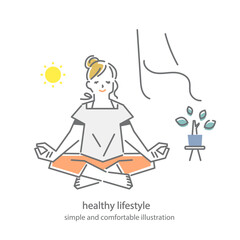 心地の良いライフスタイル　シンプルでお洒落な線画イラスト