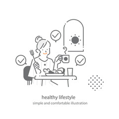 心地の良いライフスタイル　シンプルでお洒落な線画イラスト