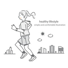 心地の良いライフスタイル　シンプルでお洒落な線画イラスト