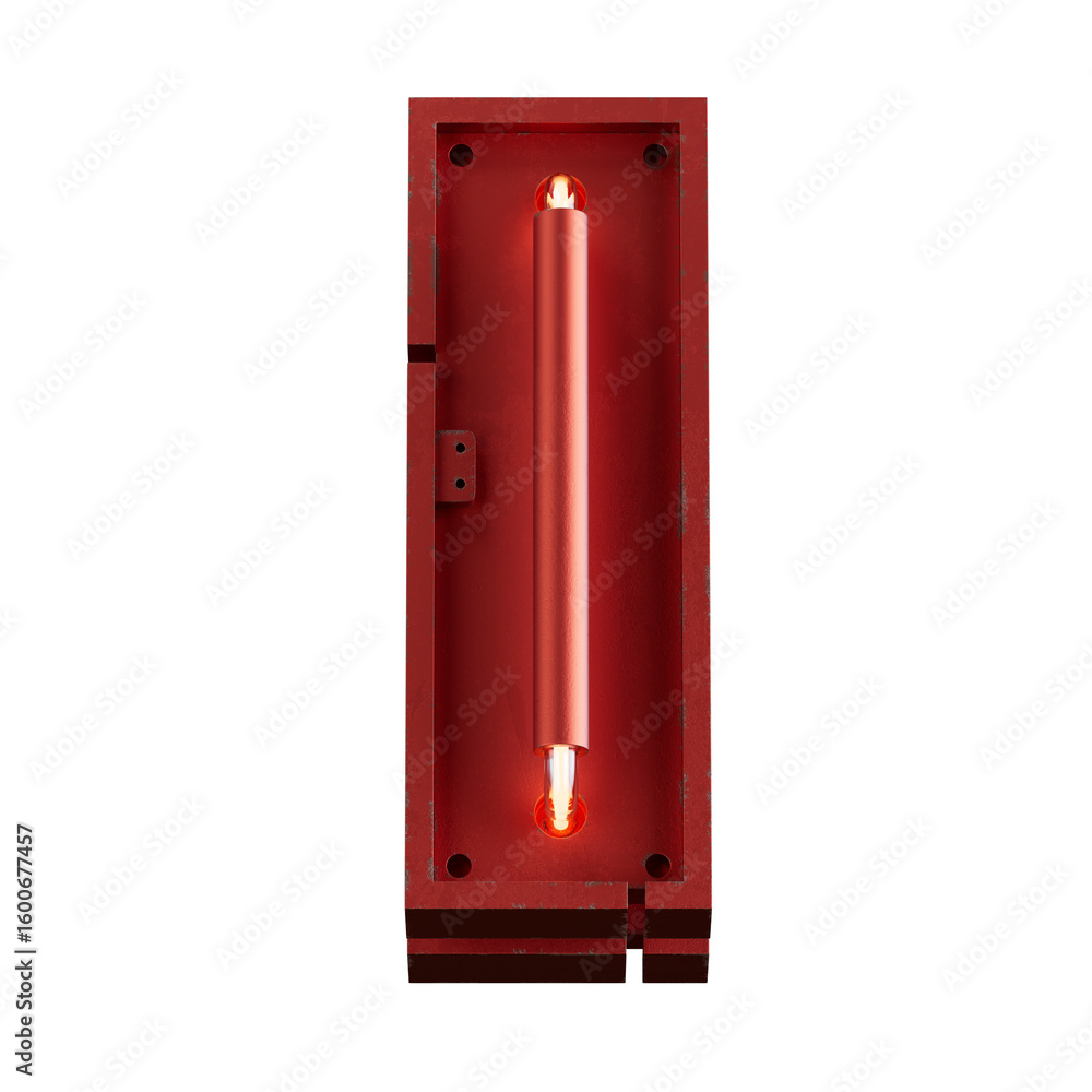 Aufkleber bright neon font with fluorescent tubes.metallic futuristic cyberpunk alphabet. 3d rendering isolate