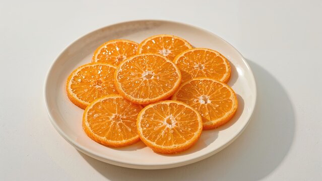 Dish holding segmented tangerines