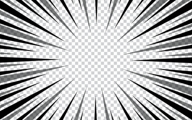 Obraz premium Black and white manga comic abstract background with halftone.