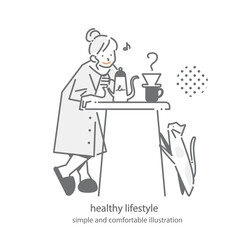 A comfortable lifestyle: simple and stylish line drawing illustrations