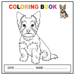 yorkshire terrier puppy coloring page outline