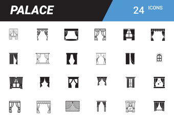 Palace Icons: A meticulously crafted set of 24 palace-themed icons, each a testament to the grandeur and artistry of architectural design. Showcasing the intricate details.