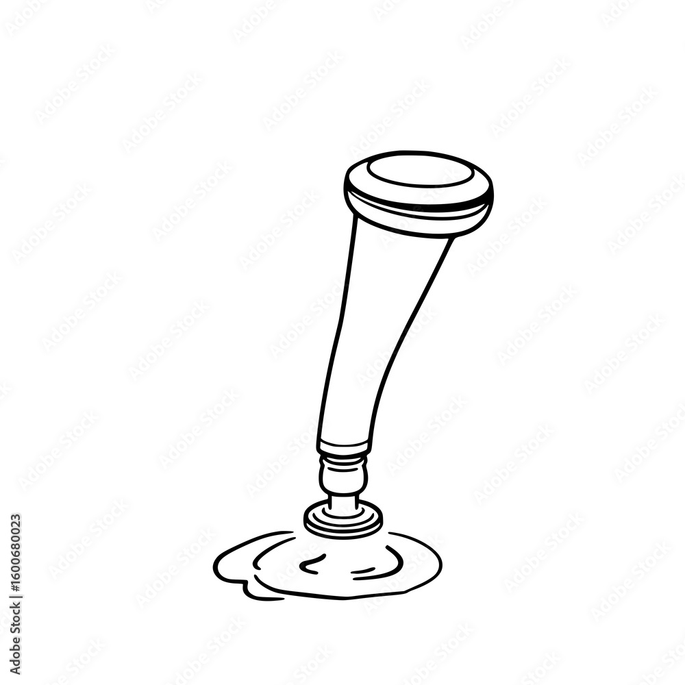 Poster manual gearshift lever: a simple line art illustration of a manual gearshift lever, showcasing its c