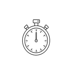 Obraz premium Stopwatch Line Art: A simple, clean line art illustration of a classic stopwatch, perfect for time management or sports themes. Vector drawing, black and white.