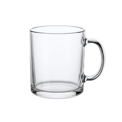 Empty clear glass mug for mockup
