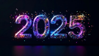 Vibrant digital display of the year 2025
