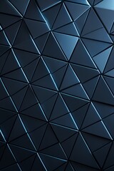 Obraz premium Modern geometric design featuring triangular patterns and blue lighting