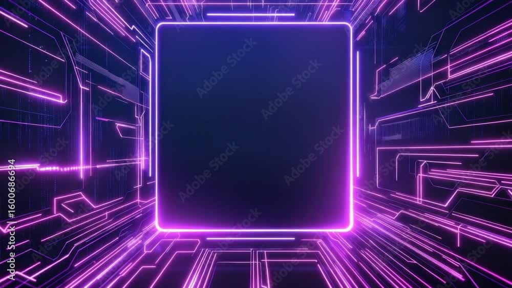 Poster abstract futuristic background with glowing lines and neon colors in a digital space environment 4k 