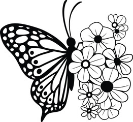 Butterfly svg, Flower svg, Floral Butterfly svg