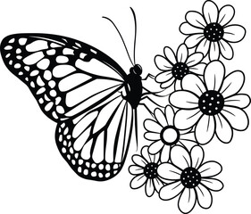 Butterfly svg, Flower svg, Floral Butterfly svg