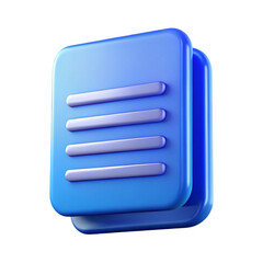 3d rendered blue document stack with highlighted lines representing information on a black background.