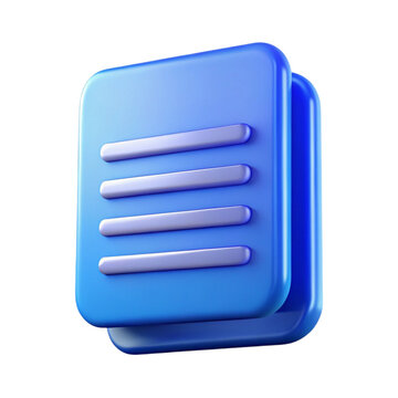 3d rendered blue document stack with highlighted lines representing information on a black background.