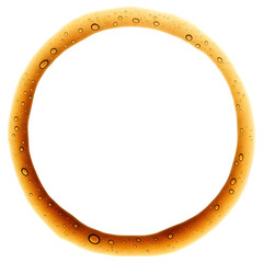 Coffee Stain Ring with Droplets on Transparent Background