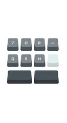 computer keyboard isolated on white