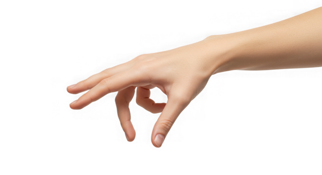 A hand reaching down with fingers extended on dark setting on transparent background - Powered by Adobe
