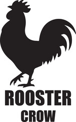 rooster called icon set , rooster crowing in the morning silhouette icon, solid black rooster vector icon, rooster illustration set,