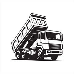 Heavy Duty Dump Truck Silhouette Illustration