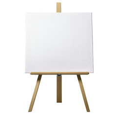 blank canvas on easel [Transparent Background PNG].
