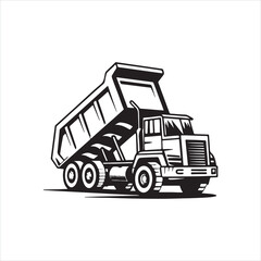 Heavy Duty Dump Truck Silhouette Illustration