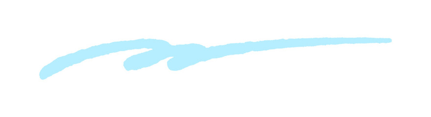 ラフでスタイリッシュな水色の手書きの線 - パステルカラーのおしゃれな装飾のデザインパーツ素材