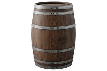 Fototapeta premium Old wooden barrel isolated on transparent background
