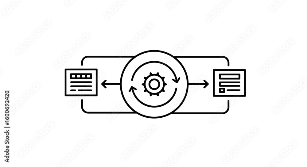 Poster process innovation: a visual representation of the operational workflow is showcased with documents 