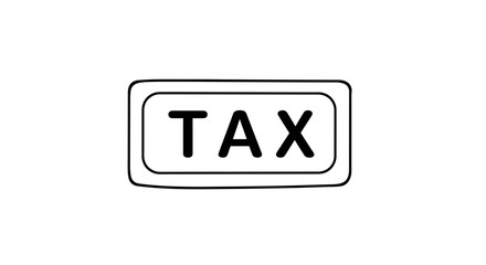 Obraz premium Tax Stamp: A simple tax stamp icon in a clear, sharp illustration. The stark contrast emphasizes the text TAX, perfect for finance-related visuals.