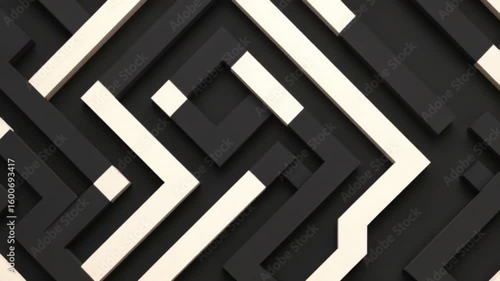 Poster abstract geometric pattern in black and cream with modern design elements for creative applications 