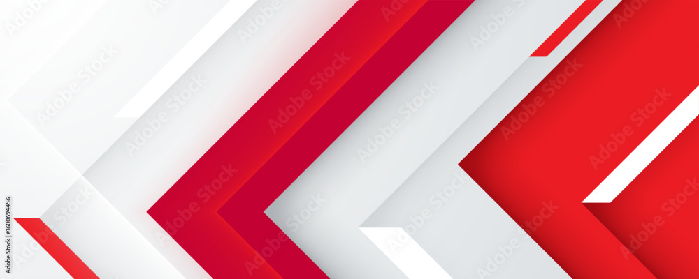 Poster red abstract arrow background with 3d design and growth concept