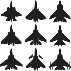 Fighter jet silhouettes aircraft aviation © Taniaislam