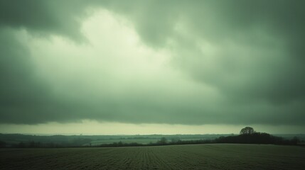 Vast, muted landscape under a brooding sky