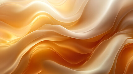 Abstract flowing golden and beige fabric design