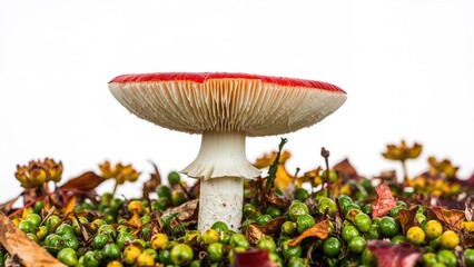 The crimson brittlegill mushroom called Russula rhodopus